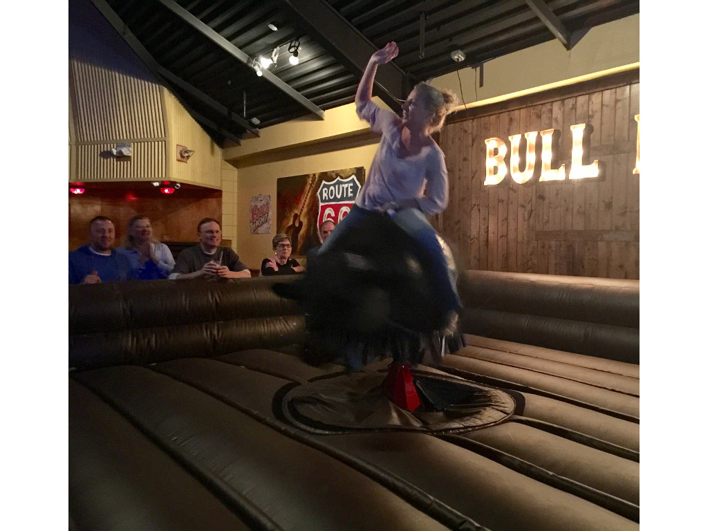 Heather makes bull riding look easy breezy